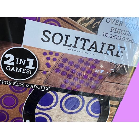 Two In One Wooden Board Solitaire + Pachisi Fun For All Ages Family Games NEW - Picture 4 of 4